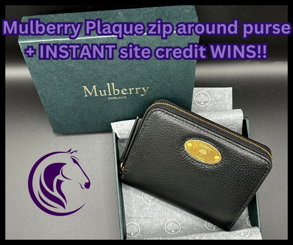 Won Mulberry Plaque zip around purse + INSTANT Site credit wins!!!